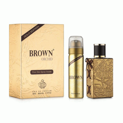 ادو پرفیوم یونیسکس فراگرنس ورد مدل براون ارکید گلد ادیشن Brown Orchid Gold Edition حجم 80 میلی‌لیتر