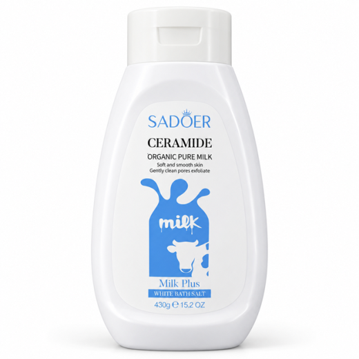 نمک حمام و اسکراب بدن ژلی سادور SADOER مدل Ceramide Milk شیر گاو