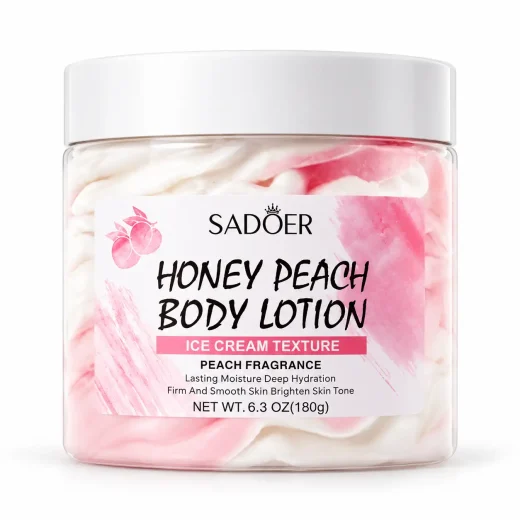 لوسیون بستنی بدن سادور SADOER مدل Honey Peach با رایحه هلو عسل حجم 180 گرم