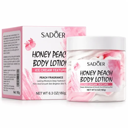 لوسیون بستنی بدن سادور SADOER مدل Honey Peach با رایحه هلو عسل حجم 180 گرم