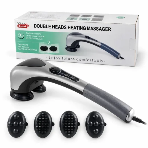 ماساژور برقی سولاکس مدل دو سر حرارتی Double Heads Heating Massager، دارای گرمایش مادون‌قرمز و تنظیم شدت ماساژ