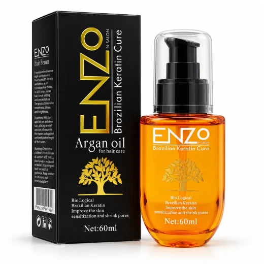 روغن مو آرگان انزو ENZO مدل Brazilian Keratin Cure حجم 60 میلی‌لیتر