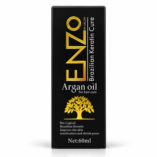 روغن مو آرگان انزو ENZO مدل Brazilian Keratin Cure حجم 60 میلی‌لیتر