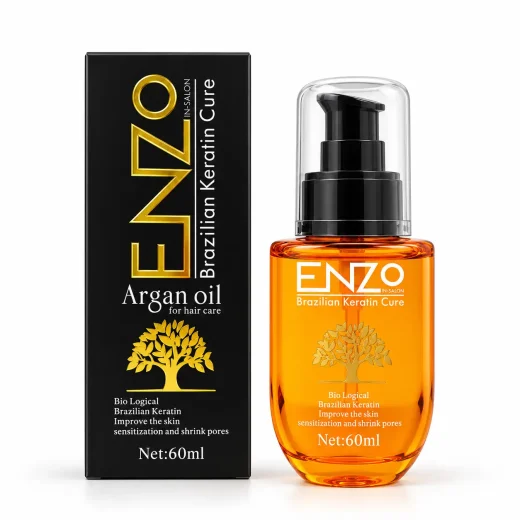 روغن مو آرگان انزو ENZO مدل Brazilian Keratin Cure حجم 60 میلی‌لیتر