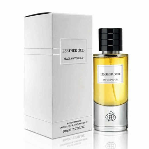 ادو پرفیوم یونیسکس فراگرنس ورد مدل لدر عود Leather Oud حجم 80 میلی‌لیتر