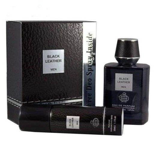 ادو پرفیوم مردانه فراگرنس ورد مدل بلک لدر Black Leather حجم 100 میلی‌لیتر + اسپری رایگان
