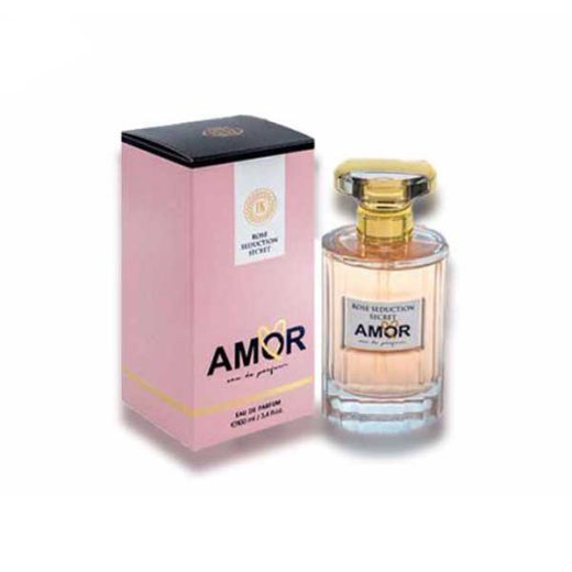 ادو پرفیوم زنانه فراگرنس ورد مدل رز سداکشن سکرت آمور Rose Seduction Secret Amor حجم 100 میلی‌لیتر