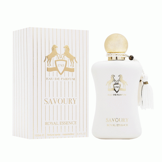 ادو پرفیوم زنانه فراگرنس ورد مدل ساووری رویال اسنس Savoury Royal Essence حجم 100 میلی‌لیتر
