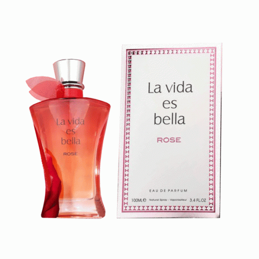 ادو پرفیوم زنانه فراگرنس ورد مدل لا ویدا اس بلا رز La Vida Es Bella Rose حجم 100 میلی‌لیتر