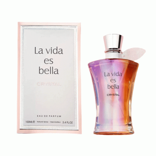 ادو پرفیوم زنانه فراگرنس ورد مدل لا ویدا اس بلا کریستال La Vida Es Bella Crystal حجم 100 میلی‌لیتر